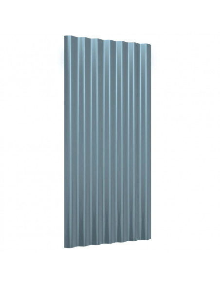 Pannelli Tetto 36pz Acciaio Verniciato a Polvere Grigio 80x36cm