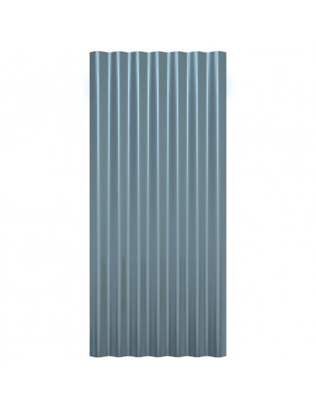 Pannelli Tetto 36pz Acciaio Verniciato a Polvere Grigio 80x36cm