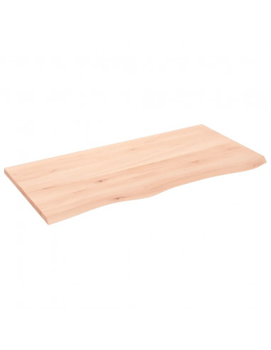 Piano Bagno 100x50x2 cm in Legno Massello Non Trattato
