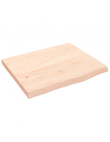 Piano Bagno 60x50x(2-4) cm in Legno Massello Non Trattato