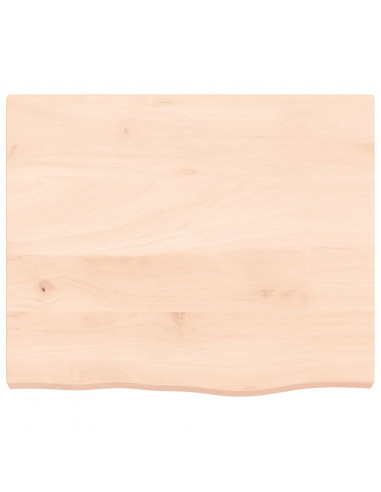 Piano Bagno 60x50x(2-4) cm in Legno Massello Non Trattato