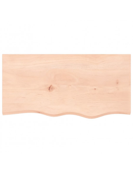 Piano Bagno 80x40x(2-6) cm in Legno Massello Non Trattato