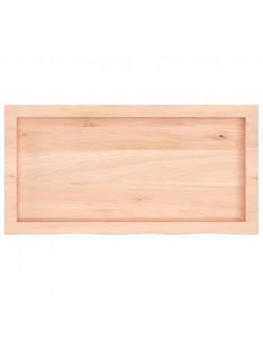 Piano Bagno 80x40x(2-6) cm in Legno Massello Non Trattato