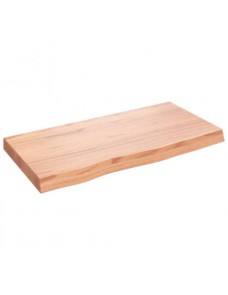 Piano Bagno Marrone 80x40x(2-6) cm Legno Massello Trattato