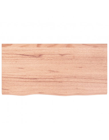 Piano Bagno Marrone 80x40x(2-6) cm Legno Massello Trattato