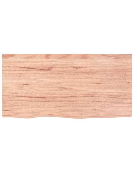 Piano Bagno Marrone 80x40x(2-6) cm Legno Massello Trattato
