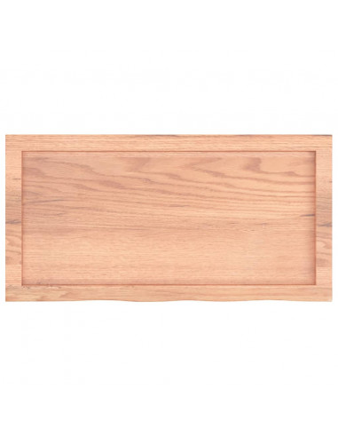 Piano Bagno Marrone 80x40x(2-6) cm Legno Massello Trattato