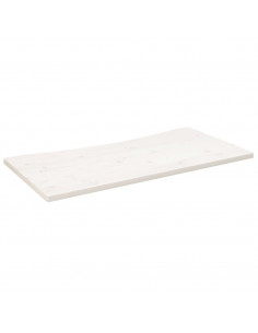 Piano Scrivania Bianco 100x50x2,5 cm in Legno Massello di Pino
