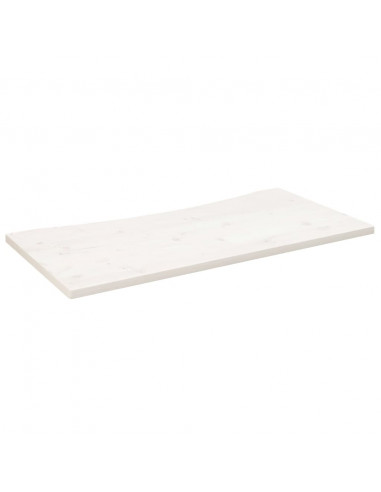 Piano Scrivania Bianco 100x50x2,5 cm in Legno Massello di Pino