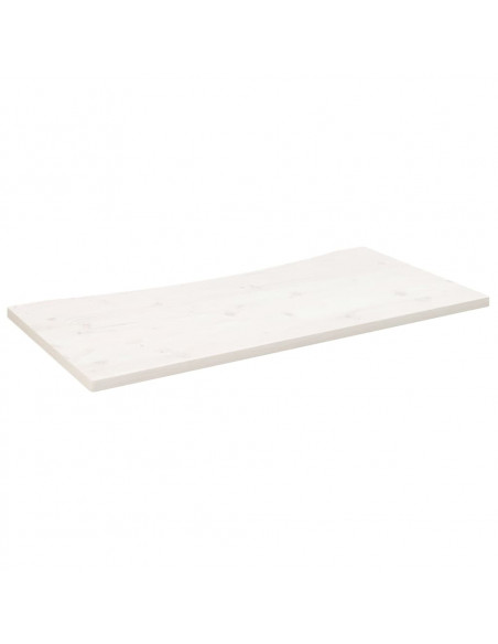 Piano Scrivania Bianco 100x50x2,5 cm in Legno Massello di Pino