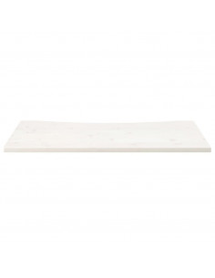 Piano Scrivania Bianco 100x50x2,5 cm in Legno Massello di Pino 2