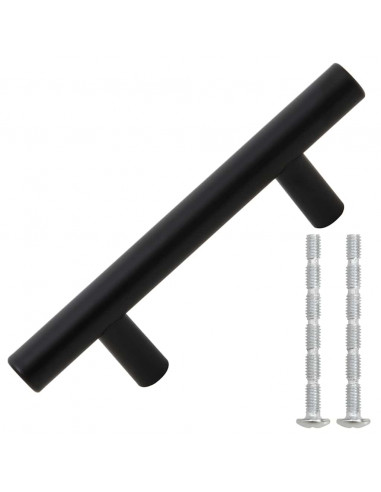 Maniglie per Mobili 10pz Nere 64mm in Acciaio Inox