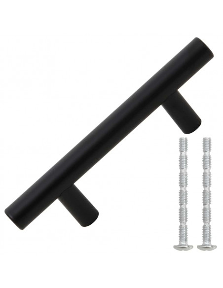Maniglie per Mobili 10pz Nere 64mm in Acciaio Inox