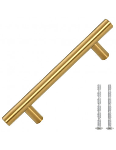 Maniglie per Mobili 10pz Oro 96mm in Acciaio Inox