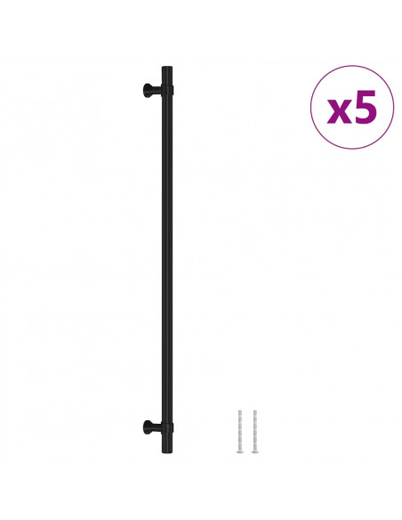 Maniglie per Mobili 5pz Nere 320mm in Acciaio Inox