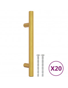 Maniglie per Mobili 20 pz Oro 96 mm in Acciaio Inox