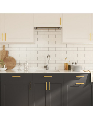 Maniglie per Mobili 20 pz Oro 96 mm in Acciaio Inox