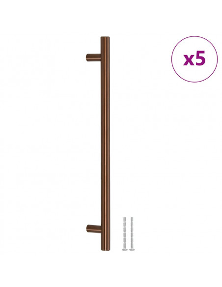 Maniglie per Mobili 5pz Bronzo 224mm in Acciaio Inox
