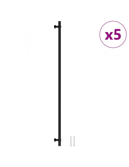 Maniglie per Mobili 5pz Nere 480mm in Acciaio Inox