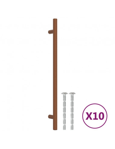 Maniglie per Mobili 10 pz Bronzo 224 mm in Acciaio Inox