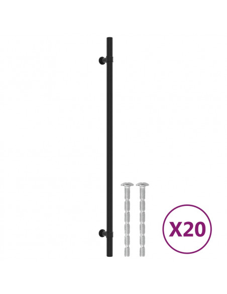 Maniglie per Mobili 20 pz Nere 320 mm in Acciaio Inox