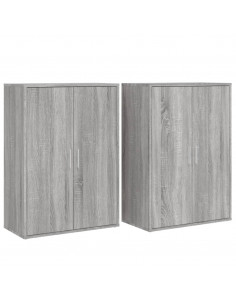 Credenze 2 pz Grigio Sonoma 60x31x84 cm in Legno Multistrato
