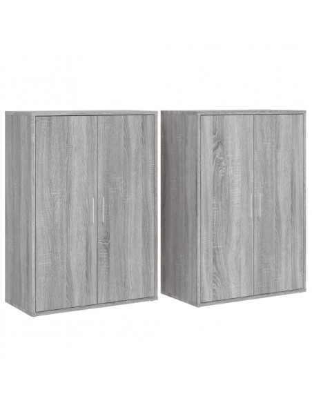 Credenze 2 pz Grigio Sonoma 60x31x84 cm in Legno Multistrato