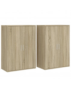 Credenze 2 pz Rovere Sonoma 60x31x84 cm in Legno Multistrato
