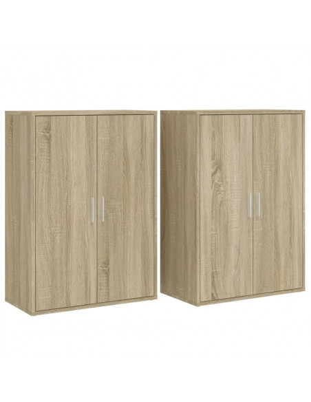 Credenze 2 pz Rovere Sonoma 60x31x84 cm in Legno Multistrato