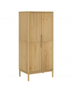 Armadio FLORO Marrone Cera 77x53x171 cm Legno Massello di Pino