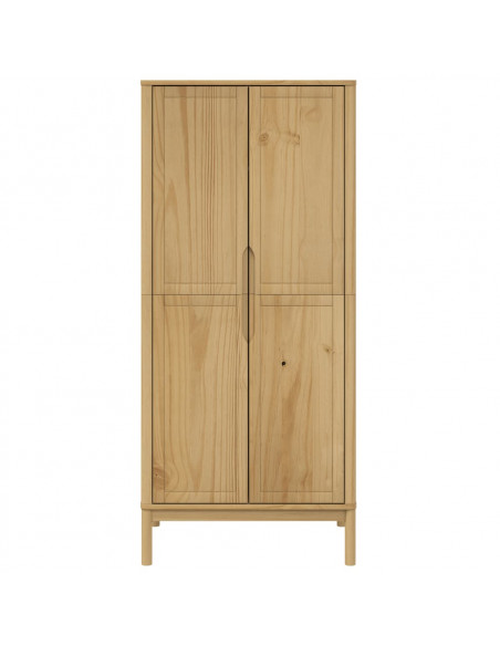 Armadio FLORO Marrone Cera 77x53x171 cm Legno Massello di Pino