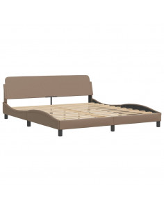 Giroletto con Luci LED Cappuccino 180x200 cm in Similpelle