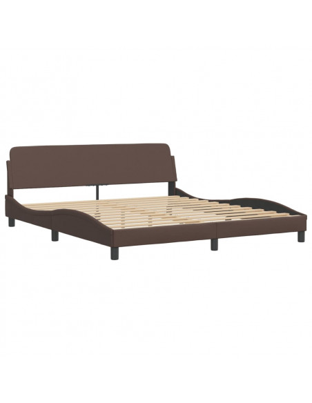 Giroletto con Luci LED Marrone 180x200 cm in Similpelle