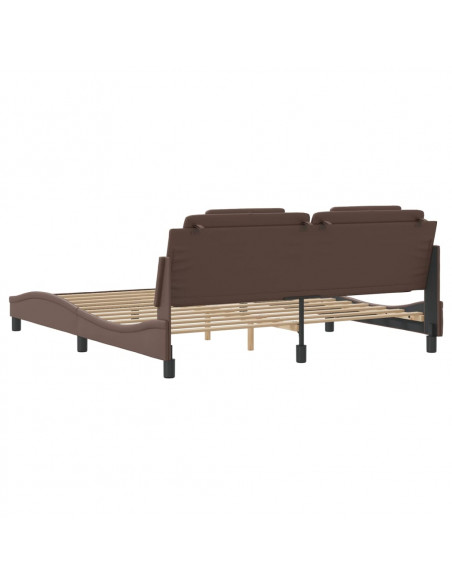 Giroletto con Luci LED Marrone 180x200 cm in Similpelle