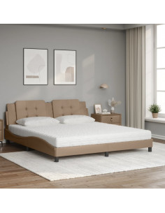 Letto con Materasso Cappuccino 180x200cm Similpelle 2