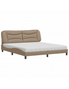 Letto con Materasso Cappuccino 180x200cm Similpelle