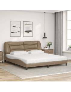 Letto con Materasso Cappuccino 180x200cm Similpelle 2