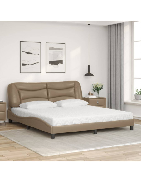 Letto con Materasso Cappuccino 180x200cm Similpelle