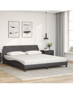 Letto con Materasso Marrone 180x200cm in Similpelle 2