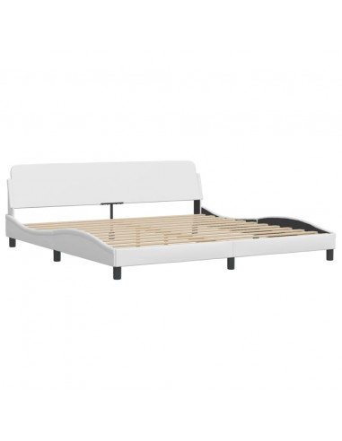 Letto con Materasso Bianco 200x200cm in Similpelle