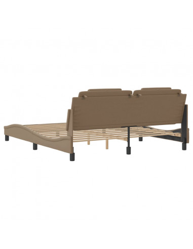 Giroletto con Luci LED Cappuccino 180x200 cm in Similpelle