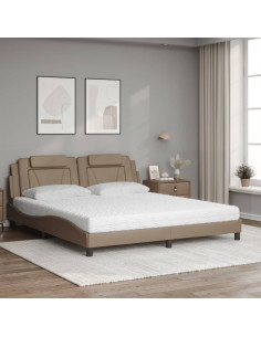 Letto con Materasso Cappuccino 180x200cm Similpelle 2