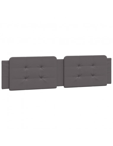 Giroletto con Testiera Grigio 200x200 cm in Similpelle