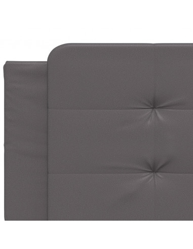 Giroletto con Testiera Grigio 200x200 cm in Similpelle