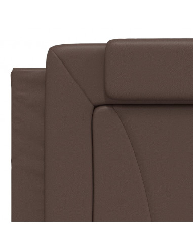 Giroletto con Testiera Marrone 180x200 cm in Similpelle