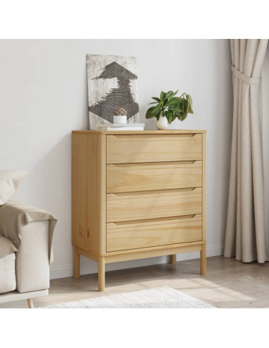 Cassettiera FLORO Marrone Cera in Legno Masselo di Pino