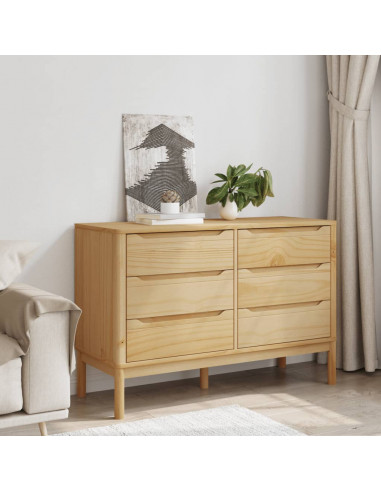 Cassettiera FLORO Marrone Cera in Legno Masselo di Pino