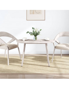 Piano Tavolo Bianco 110x55x2,5 cm Legno Massello di Pino Ovale 2