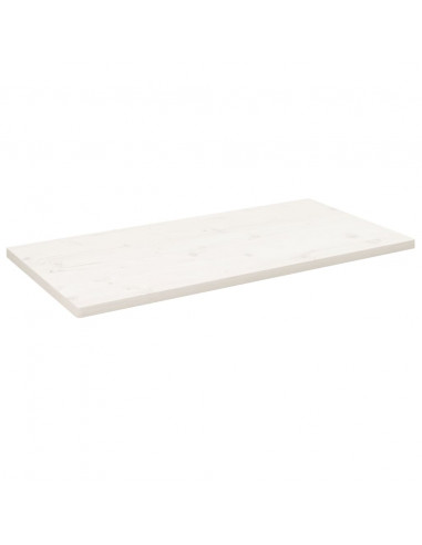 Piano Tavolo Bianco 110x60x2,5 Legno Massello Pino Rettangolare