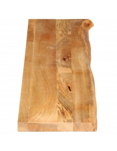 Piano Tavolo Bordi Vivi 140x40x3,8cm in Legno Massello di Mango